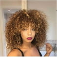 thumbnail image 2 of Women's brown short curly hair small curls high-temperature silk synthetic fiber wig, 2 of 9