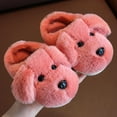 thumbnail image 2 of DHFJKG Toddler Kids Winter Fuzzy Flat Bottom Slippers Cute Dog Shape Warm Cartoon Character Critter Soft House Slippers, 2 of 6