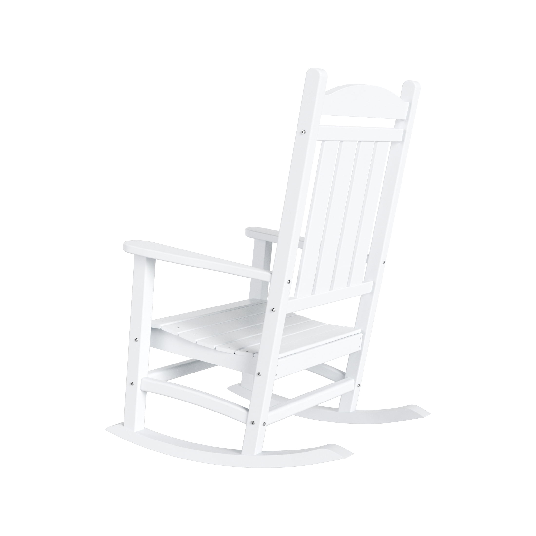 GARDEN Classic Plastic Adirondack Porch Rocking Chair, White