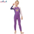 thumbnail image 4 of Soidarity Traje de neopreno para niños, conjunto de esnórquel de una pieza, traje de baño de dibujos animados para niñas, traje de neopreno de nailon Deportes acuáticos Violeta L Soidarity OD003308-03, 4 of 6