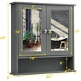 thumbnail image 3 of GLACER Bathroom Medicine Cabinet, Hanging Storage Cabinet with Double Mirror Doors, Perfect for Bathroom, Living Room, Corridor, Cloakroom, 22 x 5 x 23 inches (Grey), 3 of 8