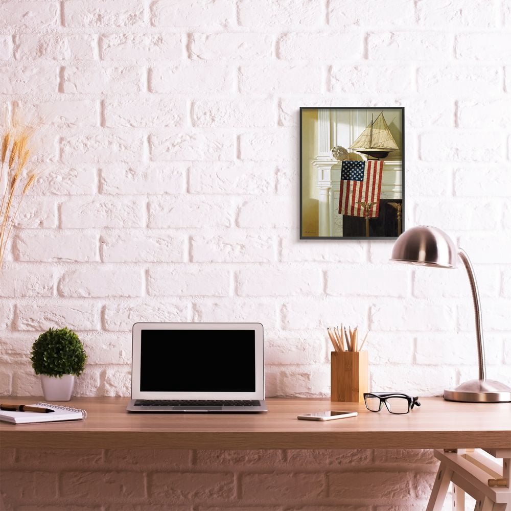 Stupell Industries Nautical Americana Mantle Realistic Traditional Painting Designed by Zhen-Huan Lu