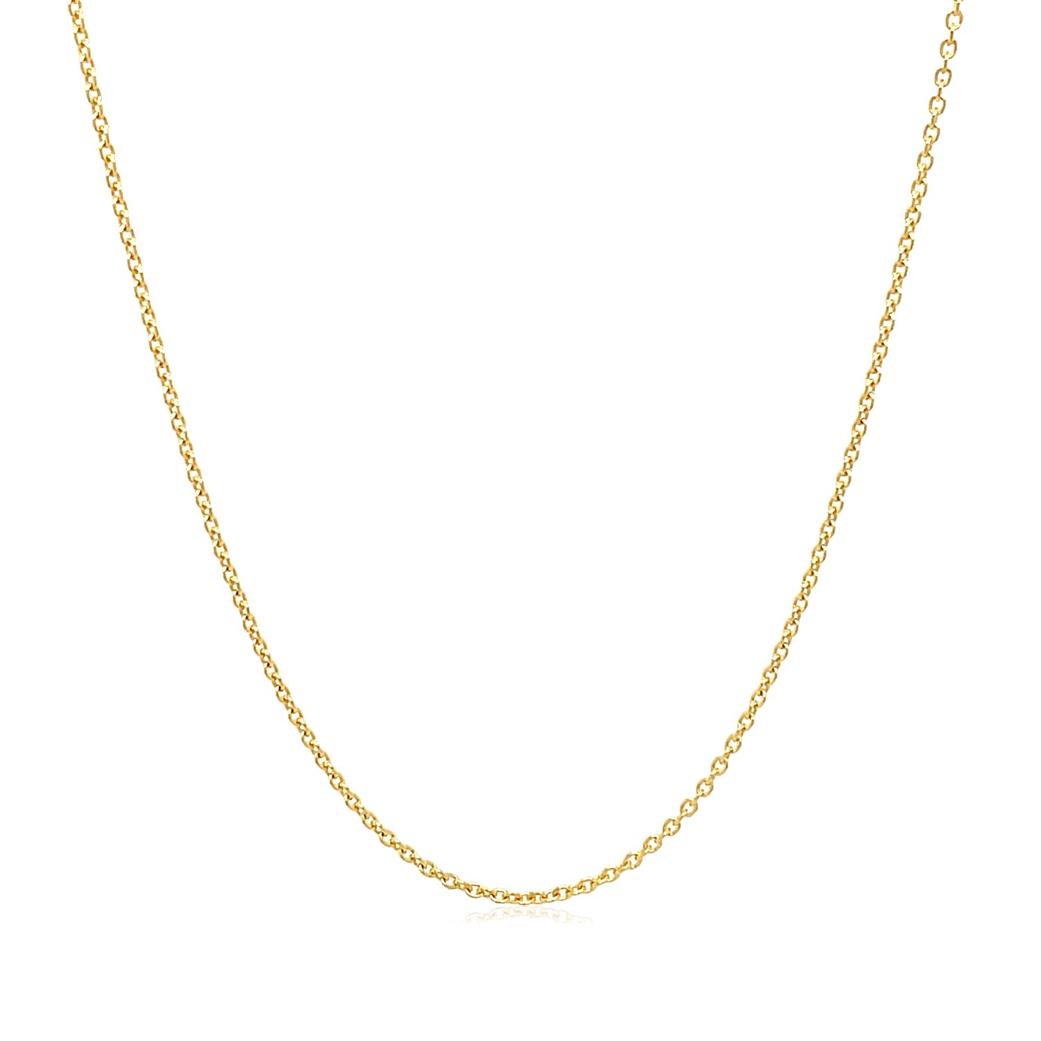 14k Yellow Gold Round Cable Link Chain 1.1mm Size 18 inches - image 2 of 4