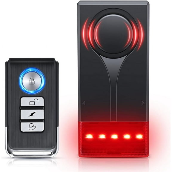 Car Anti-Theft Vibration Alarm 108Db Sound Light Wireless Remote Sensor Vehicle