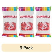 (3 pack) Hilco Cherry Chewy Gumballs, 8 oz Regular Size, Chewing Gum
