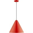 thumbnail image 3 of 1 Light Shiny Red Mini Pendant with Shiny Red Metal Shade with Shiny White Finish Inside Shade, 3 of 4