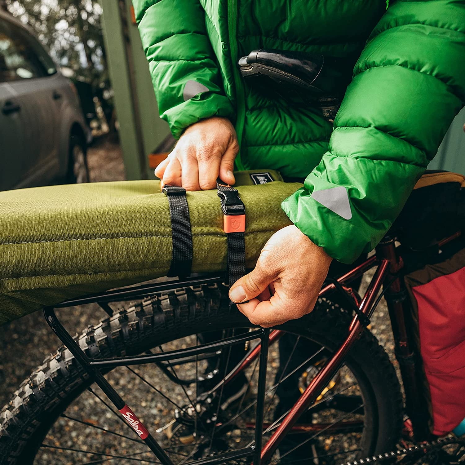 GEAR AID Utility Straps with Side Release Buckle, Secure and Compress Camping, Biking, Hunting, Boating Gear, 1" Width, 60" Length, 2 Pack