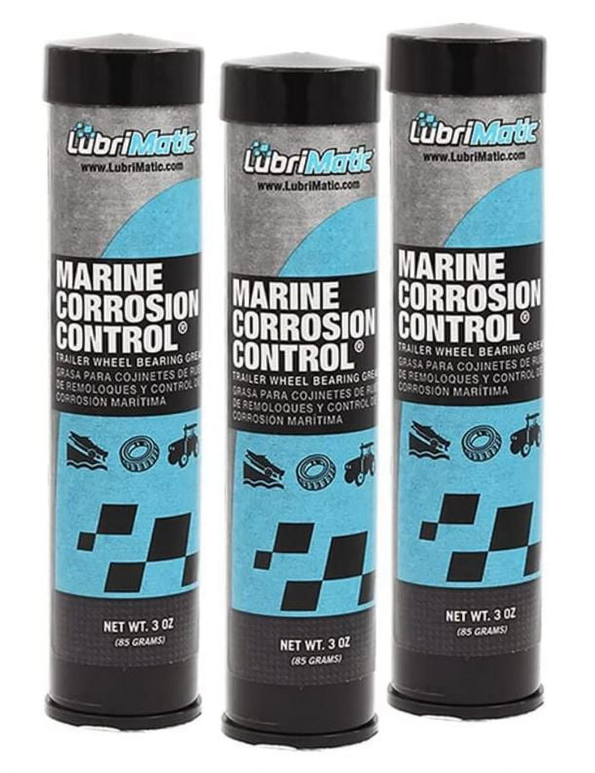 LubriMatic 11397 Marine Corrosion Control Trailer Wheel Bearing Grease - 3 oz. Cartridge, Pack of 3