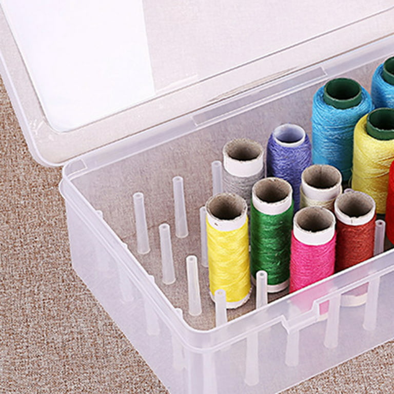 Cheers.US Sewing Storage Box, Thread Storage, Clear Storage Box/Organizer  for Holding 42 Spools Home Embroidery & Sewing Thread and Other Embroidery  Sewing Crafts  
