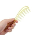 thumbnail image 4 of Unique Bargains 1 Pc Durable Wide Tooth Comb Yellow PS, 4 of 6