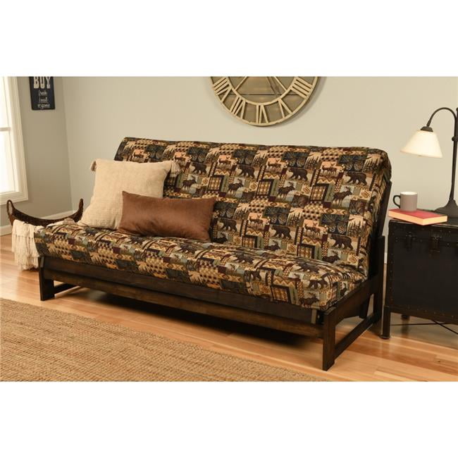 Red & Brown Flower FUTON COVER NEW Tan Full Size Contemporay Modern Floral 