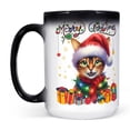thumbnail image 2 of Merry Christmas Santa Abyssinian Scarf Twinkling Lights Xmas Holiday Heat Color Changing Mug Cat Lover Kitten Owner Gifts Magic Coffee Mug - 00022, 2 of 4
