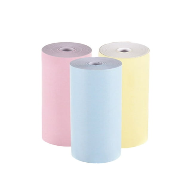 Mikilon Color Thermal Paper Roll 57*30mm Receipt Photo Paper Clear Printing for Pocket Thermal Printer for Mini Photo Printer, 3 Rolls
