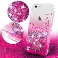 thumbnail image 2 of Compatible for Apple iPhone 8 Plus Case, iPhone 7 Plus Case, with [Temper Glass Screen Protector] SOGA Diamond Glitter Liquid Quicksand Cover Cute Girl Women Phone Case [Cear/Pink], 2 of 5