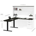 thumbnail image 3 of Bestar Pro-Concept Plus Adjustable Height L-Shaped Desk with Hutch and Optional Keyboard Shelf, 3 of 9