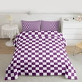 thumbnail image 2 of Homewish Chic Square Abstract Bedding Comforter Set for Adult, Purple Artwork Twin Comforter Sets, Modern Buffalo Plaid Reversible Bedding Set, Microfiber Bedroom Decor, 2-Piece, 2 of 8