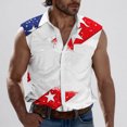 thumbnail image 2 of BiZtdJrK Mens 4th of July Shirts Casual Lapel Patriotic Tank Top Independence Day Button Down Sleeveless Tops Vacation Vest with Pockets White XXXL, 2 of 6