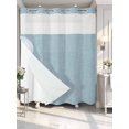 thumbnail image 4 of Vintage Haze Blue No Hook Shower Curtain Waterproof,Bathroom Curtains with Snap in Liners and See Through Top Window,Farmhouse Retro Solid Color Linen Texture Hotel Bathtub Curtains Shower 72"Wx72"L, 4 of 8