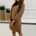 thumbnail image 4 of Gspmoly Robes Grande Taille pour Femmes aux Formes, Robe de Mode pour Femmes à Col Rond, Décontractée, Ample, avec Poches, Couleur Unie, Longueur Poignet, Robes de Travail pour Femmes jusqu'à 70 % de Rabais, 4 of 9