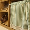 thumbnail image 2 of Cafe Curtain Valance for Kitchen, Short Half Tier Valance, Country Style Semi Short Curtain Plaid Gingham Pattern Rod Pocket for Home Decor, 2 of 8