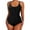 Black, variant on New Swimwear Split Women's Printing Square Corner Tankini Swimwear Top for Beach