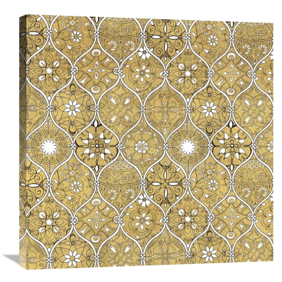 Global Gallery's 'Color my World Spice Mosaic Pattern Gold' by Daphne Brissonnet Stretched Canvas Wall Art