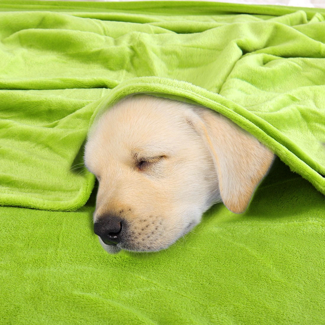 Unique Bargains Fuzzy Plush Flannel Fleece Throw Blanket Yellow Green 71" x 78"