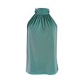 thumbnail image 4 of Women's Tank Top Summer Clothing Sleeveless Halter Mock Turtleneck Vest Solid Color T-shirt Loose Casual Pleated Front Blouse,S-2XL, 4 of 9