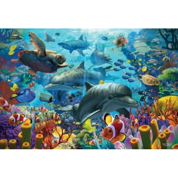 Cobble Hill 2000 Piece Puzzle - Coral Sea - Sample Poster Included