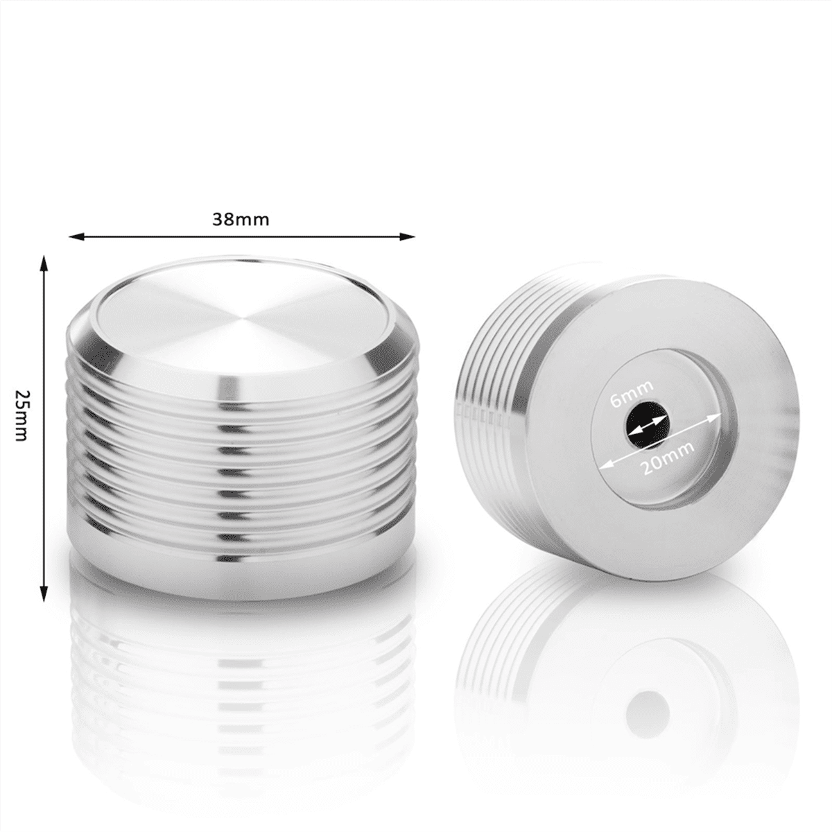 4Pcs 38x25mm Solid Aluminum Guitar AMP Amplifier Knob Amplifier Radio Player Potentiometer Volume Knob
