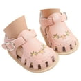 thumbnail image 3 of LIIPEE Girls Boys Sandals Summer Cute Flower Embroidery Closed Toe Non- Soft Sole Shoes Girl Trendy Beach Sandal,Red,12-18 Months, 3 of 5
