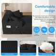 thumbnail image 3 of CECER 55”w Oversized Chaise Lounge Indoor, Corduroy Cloud Chair with 3 Pillows, Big Comfy Chair with Cup Holder -Black, 3 of 8