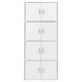 thumbnail image 3 of Hodedah HID 44 Armoire de Rangement Fermée à 8 Portes pour la Maison et le Bureau, Blanc, 3 of 8