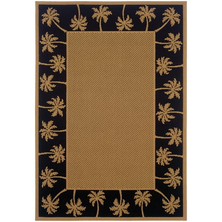 Sphinx Lanai Area Rugs 606k5 Outdoor Beige Trees Palm Tropical Rug