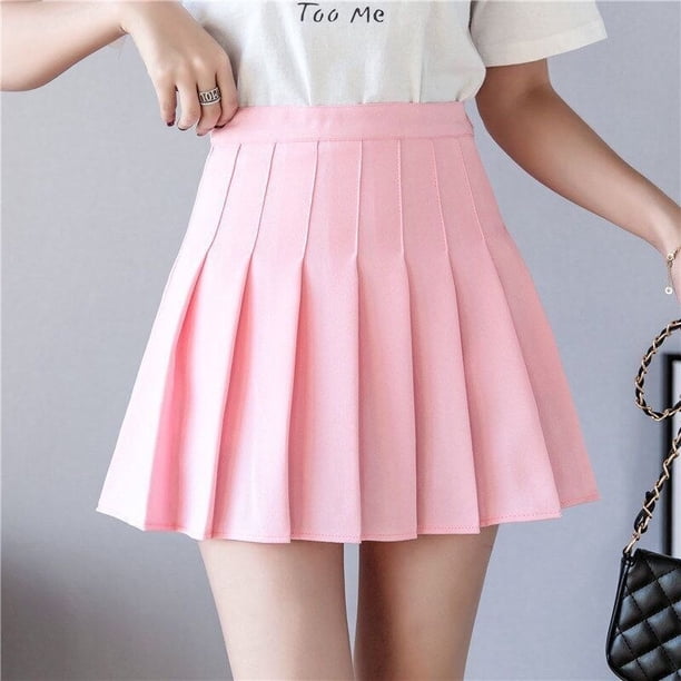 Minifalda negra, falda de tenis para mujer, Falda plisada de cintura alta, falda blanca Kawaii, pantalones cortos de tenis, faldas, uniforme escolar sólido para chica Tan Jianjun unisex