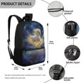 thumbnail image 5 of Uourmeti Large Capacity 17 Inch Backpack for Travel Shopping, Spacious Interior Smooth Zipper Front Pocket School Backpack, Celestial White Horse Print, 5 of 6