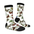 thumbnail image 3 of Uemuo Multicolored Butterflies Pattern Women's Crew Socks, Soft Durable Breathable Moisture-Wicking with Odor Control Cotton socks, 3 of 9