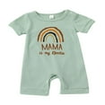 thumbnail image 1 of Baby Romper Letter Rainbow Print Crew Neck Short Sleeves Breathable with Bottom Snaps Jumpsuit, 1 of 7