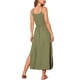 thumbnail image 3 of Vestidos de verano INSPIRE CHIC para mujeres, vestido maxi de lino, suelto, con lazo en la cintura, tirantes de espagueti, vestido casual de playa 2XL verde, 3 of 5