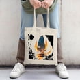thumbnail image 2 of Teal " LOVE " Tote Bag with White Bird on Football & Cursive " Alexis " - Stylish Canvas Bag for Shopping Travel & Parties, 2 of 4