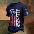 thumbnail image 6 of SOFTCCLO America 250 Merchandise Men Short Sleeve Crewneck Patriotic Graphic Tee Summer Waffle Knit Casual Comfortable Top Navy XXXL, 6 of 7