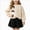 Beige, variant on WXFAZCVU Girls 2 Piece Outfits Bow Long Sleeved Top and Skirt Set Fall Fashion Clothing Size 6 Years