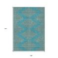 thumbnail image 3 of HomeRoots 598792 9 x 12 ft. Teal Blue & Pink Geometric Washable Indoor & Outdoor Rectangle Area Rug, 3 of 5