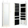 thumbnail image 5 of Giantex 5 LEDs Mirror Jewelry Armoire Wall Door Mounted, Lockable Jewelry Cabinet with 6 Drawers and Full Length Mirror, Large Capacity, Jewelry Organizer Box for Girls(White), 5 of 8