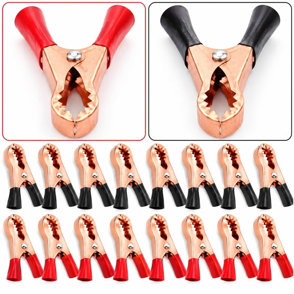 16 Pcs Metal Alligator Clips 50A Insulated Alligator Clips Heavy Duty Alligator Clamps Terminal Test Clamps Battery Replacement Cable Crocodile Clamp Copper Plated Electrical Spring Clip for Boat Car