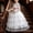 White, variant on Girls Maxi Gown Lace Long Sleeve Cinched Bow Belted A-Line Dress Tween Elegant Fluffy Mesh Tiered Layered Evening Dresses Pink 7-8 Years