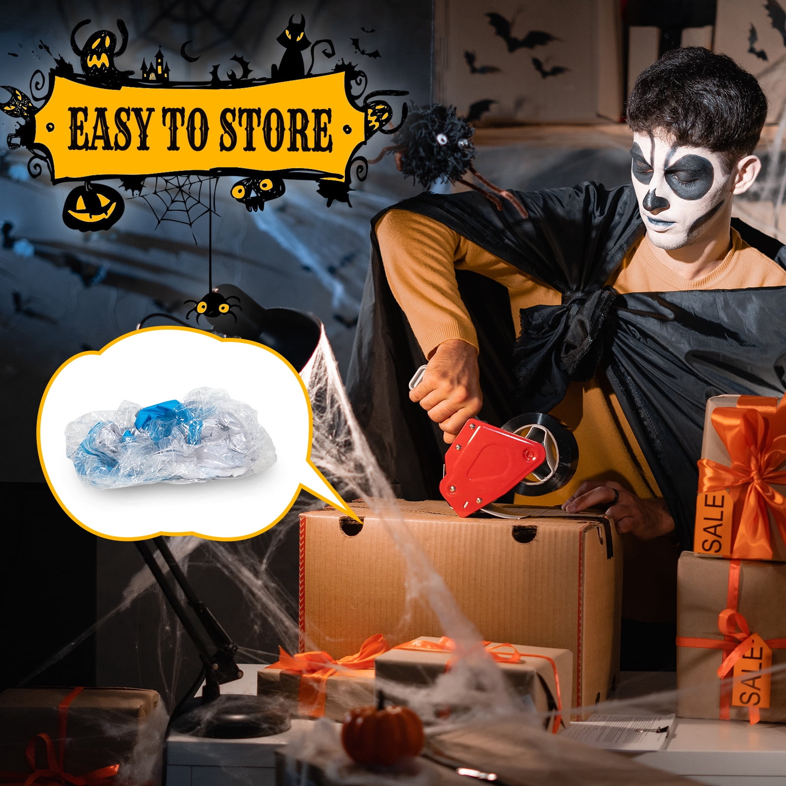 8.8 FT Halloween Inflatable UFO Yard Decoration with Stand-Inside Design LED Lights Quick Inflation for Party Yard Garden Decor
