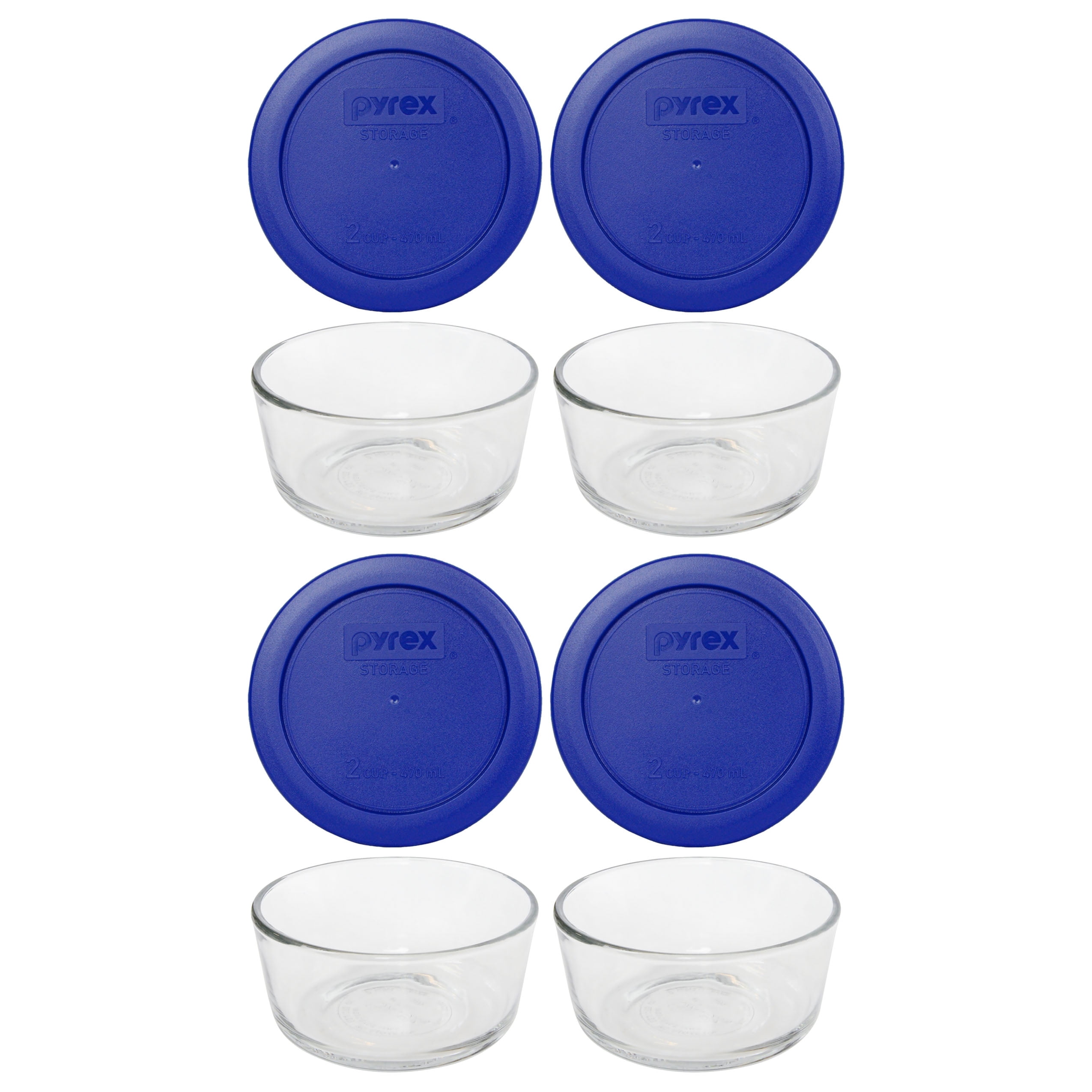 2 Pack Pyrex Orange 2 Cup 4.5 Round Storage Cover 7200-PC for Glass Bowls