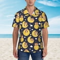thumbnail image 4 of Daiia Moon Bear Hawaiian Shirt for Men Gentle Cotton Regular Short Sleeve Casual-3X-Large, 4 of 9