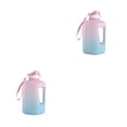 thumbnail image 3 of Soidarity Botella de agua de 2,2 l a prueba de fugas, jarra de hervidor de agua con marcador de tiempo, contenedor de bebidas, taza de Fitness, Rosa degradado 1600ML 2piezas, 3 of 6